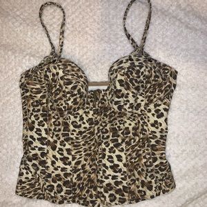 Cheetah Print Zipper Top